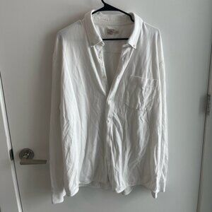 Faherty White Button-Up Shirt Soft